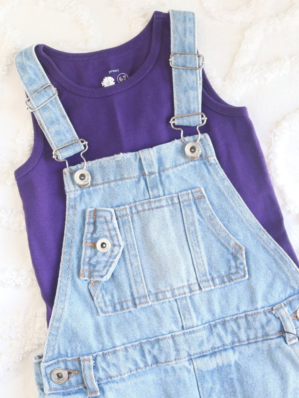 Primary| NWOT Sleeveless Cotton Fitted Tank Top Purple Undershirt Size Small 6-7 - Picture 6 of 6